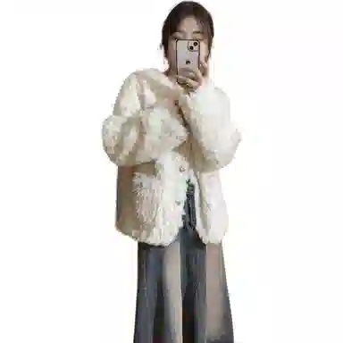 邓大喵 百搭简约舒适皮草 女款