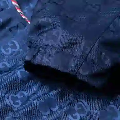 GUCCI FW22 Logo Jacquard Hoodie Blue