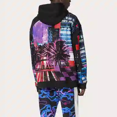Valentino SS22 Electric City Hoodie Black