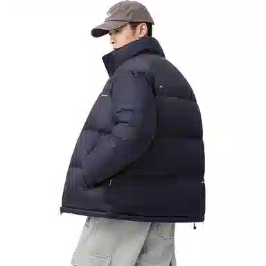 鸭鸭 户外运动韩系加厚保暖短款冬季外套纯色韩版休闲基础百搭立领面包羽绒服 男女同款