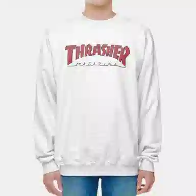 Thrasher Outlined Crew Sweater Ash Gray