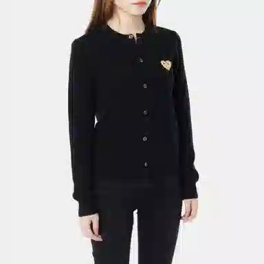 CDG Play Cardigan Black