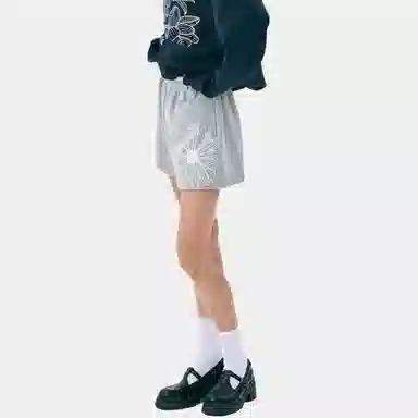 MARDI MERCREDI SS25 SWEAT SHORTS FLOWER_GREY IVORY