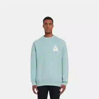 PALACE FW22 Tri-Ferg Slub Crew Light Blue Logo