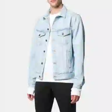 OFF-WHITE Logo Print Denim Jacket