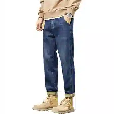 金盾 韩版休闲弹力直筒牛仔裤 男款