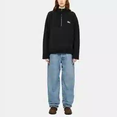 Stussy Polar Fleece Half Zip Mock Neck