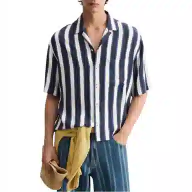 ZARA Striped Short Sleeve Shirt