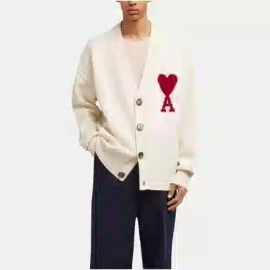 AMIPARIS V-Neck Cardigan White