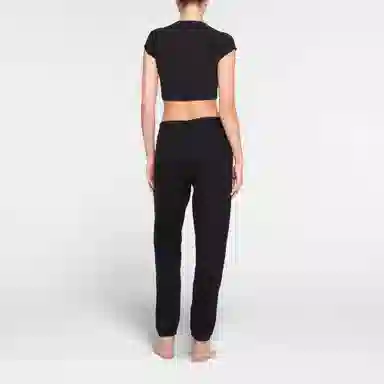 SKIMS NEW VINTAGE CROPPED RAGLAN T-SHIRT T ONYX