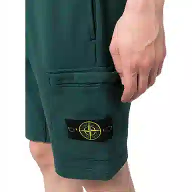Stone Island Slim Fit Logo Shorts Green