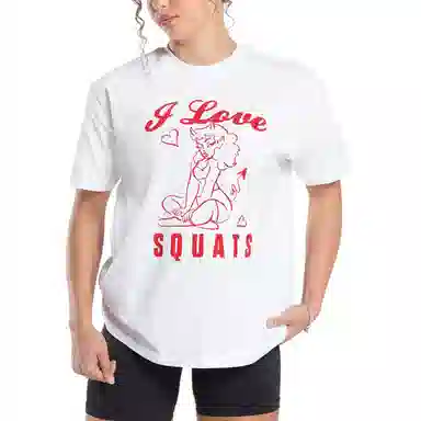 GYMSHARK I Love Squats Graphic Oversized logo T