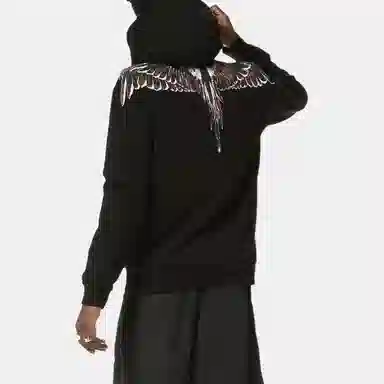 Marcelo Burlon Wing Print Hoodie Black