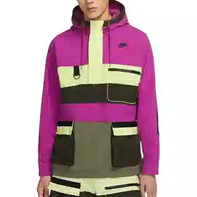 Nike Half-Zip Colorblock Hoodie Cactus Flower Red