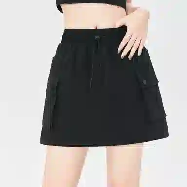 欧迪芬 高腰抽绳显瘦百搭半身裙工装短裙 女款