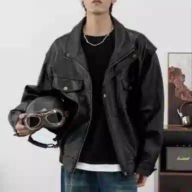 HLPT Black Leather Jacket