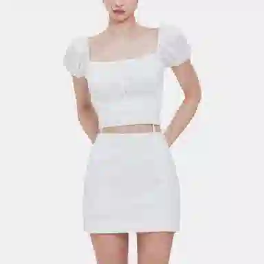 NOT YOUR ROSE SS25 Corset crop blouse (White)