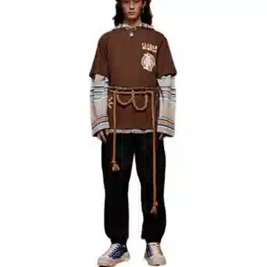 中国李宁 纯色中腰束脚运动裤 男款 黑色