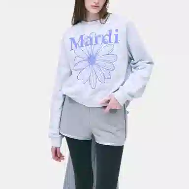 Mardi Mercredi Raglan Flowermardi Stone Embellished Heather Purple