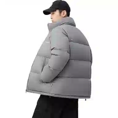 鸭鸭 户外运动韩系加厚保暖短款冬季外套纯色韩版休闲基础百搭立领面包羽绒服 男女同款