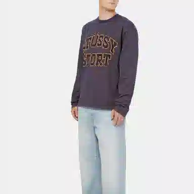 Stussy FW24 2 TONE COTTON MESH CREW logo