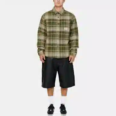 Stussy FW24 HEAVY WASHED PLAID SHIRT logo