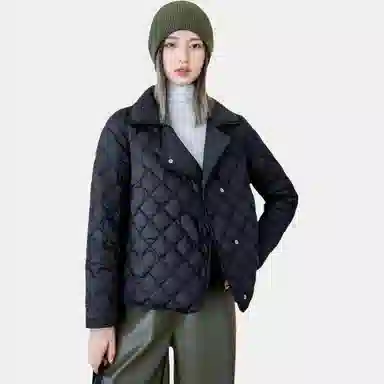 鸭鸭 纯色短款宽松立领长袖羽绒服 女款