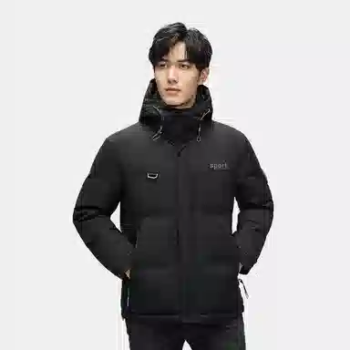 雅鹿 加厚连帽户外运动拼接撞色保暖羽绒服 男款