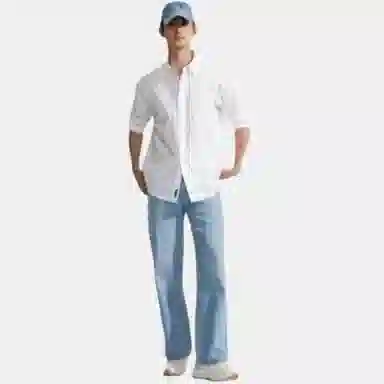 Calvin Klein Solid Point Collar Shirt Moonlight White