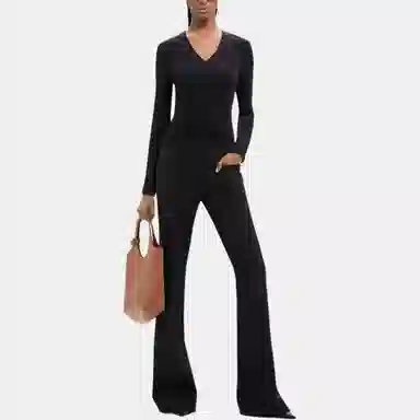 COURREGES SS24 90'S ZIP NECK T-SHIRT V T BLACK