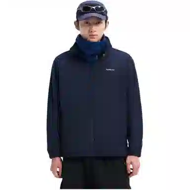 探路者  纯色拉链连帽三合一  防水防风透气保暖冲锋衣 男款 蓝岩黑