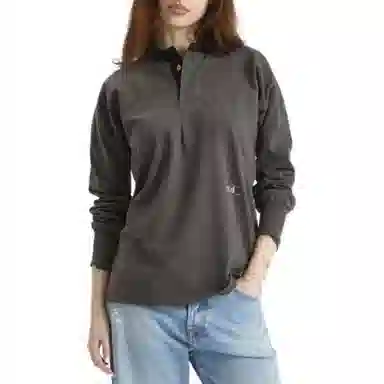 Maison Margiela Long Sleeve Polo Anthracite