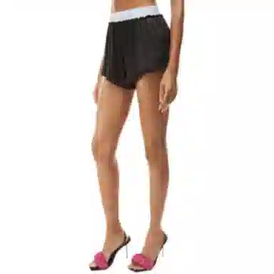 Alexander Wang SS22 Logo High-Waisted Shorts Black