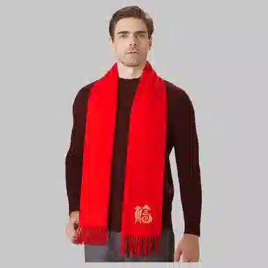 Hengyuanxiang Embroidered Wool Scarf