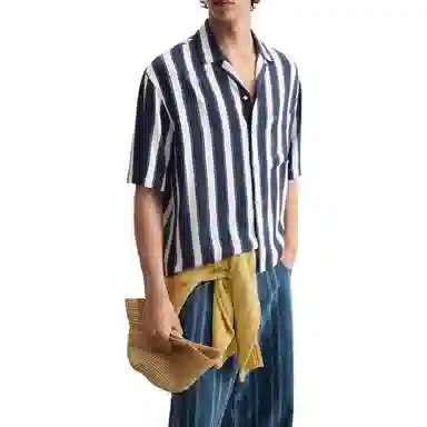 ZARA Striped Short Sleeve Shirt