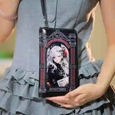 蒽薆 绣线印花工艺 牛皮配超纤 链条斜挎钱包 女款 多色