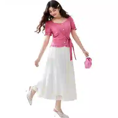 爱依服 纯色短袖通勤衬衫 女款