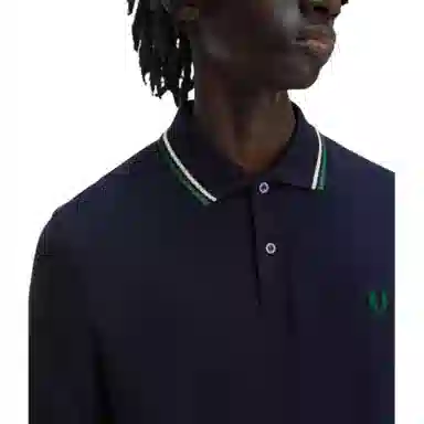 Fred Perry Slim Fit Embroidered Polo Shirt Blue