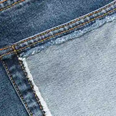 Alexander McQueen SS23 Distressed Patchwork Straight Jeans Blue