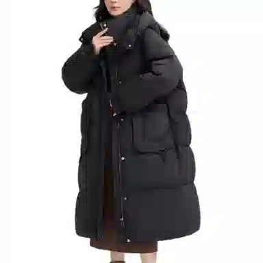 鸭鸭 加厚宽松纯色羽绒服 女款