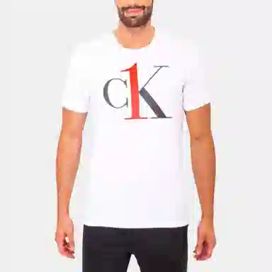Calvin Klein Logo Print Crewneck T-Shirt White
