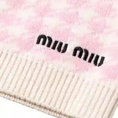 Miu Miu FW22 Houndstooth Skirt Pink