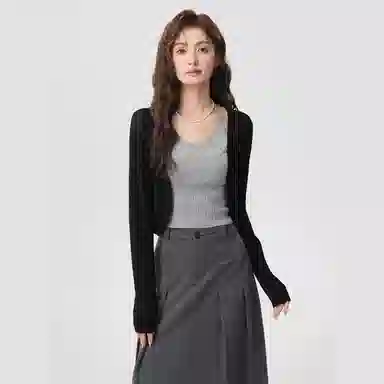 北极绒 搭配吊带小坎肩防晒长袖 披肩 女款