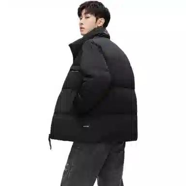 鸭鸭 休闲保暖面包服基础百搭短款加厚立领运动羽绒服 男款