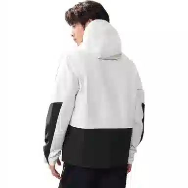 特步  综训系列 运动休闲宽松舒适  防水防风保暖冲锋衣 男女同款 古德白