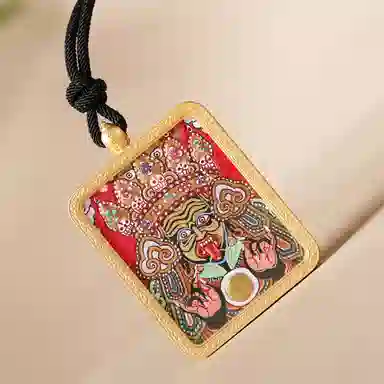 喃呢 藏式热贡手绘唐卡扎基拉姆新中式都市文玩国风国潮旺福平安吉祥好运 合金 项链 男女同款情侣款