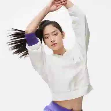 李宁 健身系列 纯色套头连帽卫衣 女款 白色