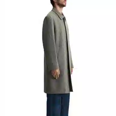 ZARA Relaxed Herringbone Coat Brown