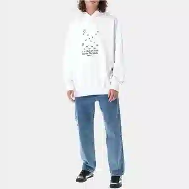Maison Margiela FW22 Digital Cross Hoodie White