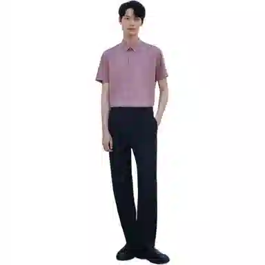 红豆 舒弹透气商务抗菌易打理不易皱冰竹纤维短袖衬衫 男女同款
